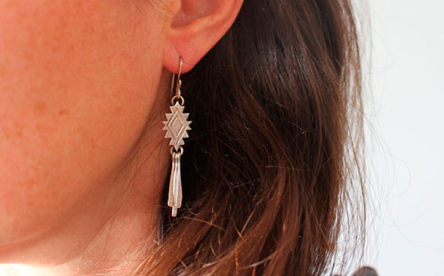 Vision, Mexican diamond earrings in sterling silver