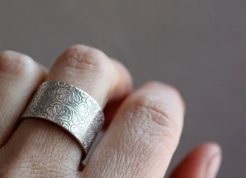 Water mirror, Moorish garden ring in sterling silver