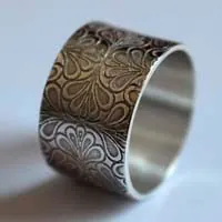 Water mirror, Moorish garden ring in sterling silver