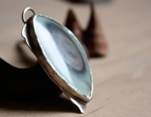 Wild, adventure pendant in silver and royal imperial jasper