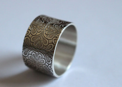 Water mirror, Moorish garden ring in sterling silver