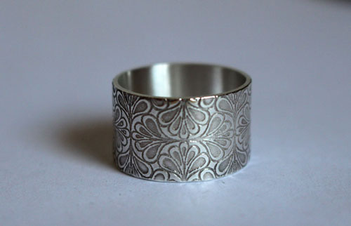 Water mirror, Moorish garden ring in sterling silver