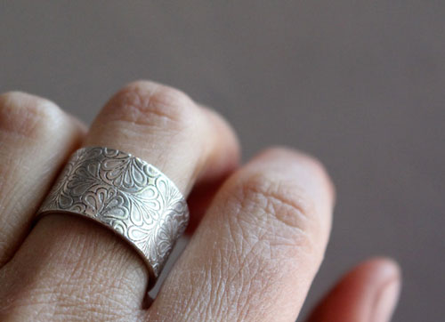 Water mirror, Moorish garden ring in sterling silver