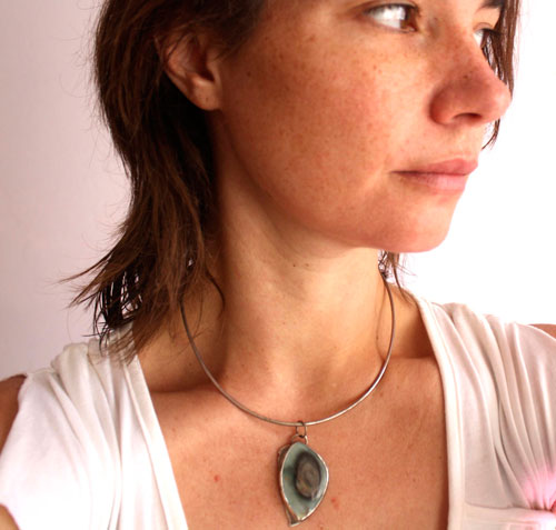 Wild, adventure pendant in silver and royal imperial jasper
