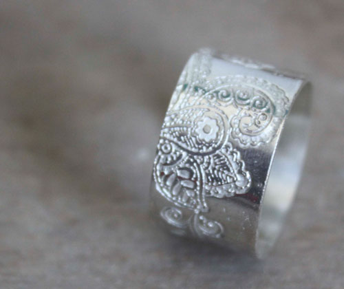 Winter jasmine, Indian flower ring in sterling silver