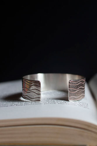 Xiuhmolpilli, Mexican Aztec bracelet in sterling silver
