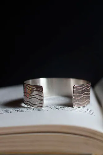 Xiuhmolpilli, Mexican Aztec bracelet in sterling silver
