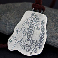 Yahwera, Native American animal master necklace in silver