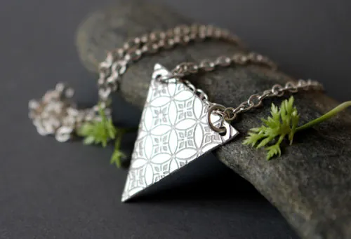 Yashiro, Japanese Shippo sanctuary necklace in silver
