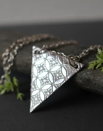 Yashiro, Japanese Shippo sanctuary necklace in silver