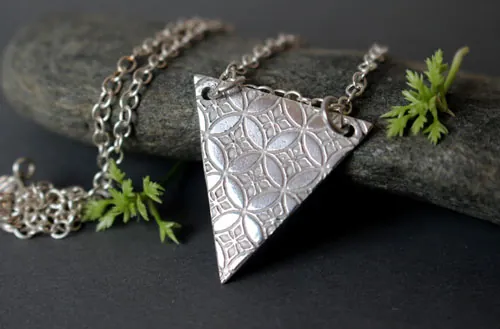 Yashiro, Japanese Shippo sanctuary necklace in silver