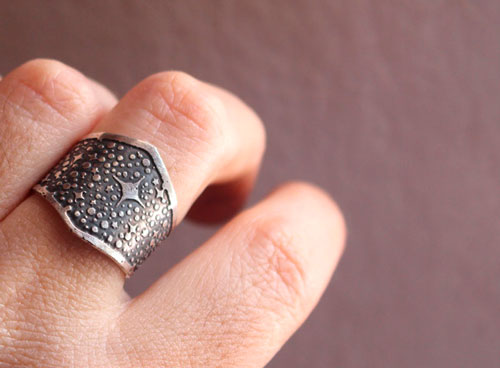 You are stardust, milky way stars ring in sterling silver