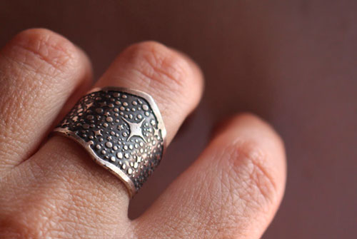 You are stardust, milky way stars ring in sterling silver