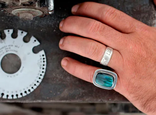 Your heart is engraved in my bark, fidelity ring in silver and labradorite