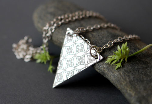 Yashiro, triangle Japanese sanctuary necklace in sterling silver