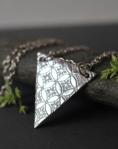 Yashiro, triangle Japanese sanctuary necklace in sterling silver