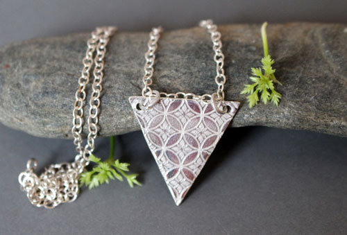 Yashiro, triangle Japanese sanctuary necklace in sterling silver