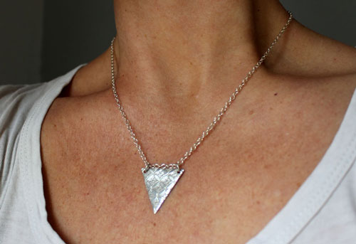 Yashiro, triangle Japanese sanctuary necklace in sterling silver