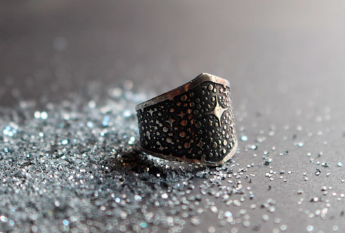 You are star dust, Milky Way and stars ring in sterling silver