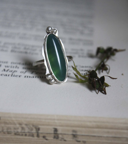 Zephyrine, sterling silver ring with a gemstone of your choice: onyx, tiger eye, howlite, red agate or green agate