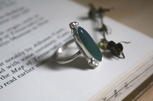 Zephyrine, sterling silver ring with a gemstone of your choice: onyx, tiger eye, howlite, red agate or green agate