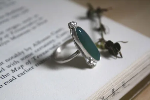Zephyrine, sterling silver ring with a gemstone of your choice: onyx, Tiger’s Eye, howlite, red agate or green agate
