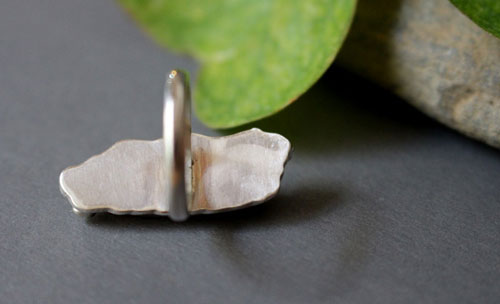 Zephyrine, sterling silver ring with a gemstone of your choice: onyx, tiger eye, howlite, red agate or green agate