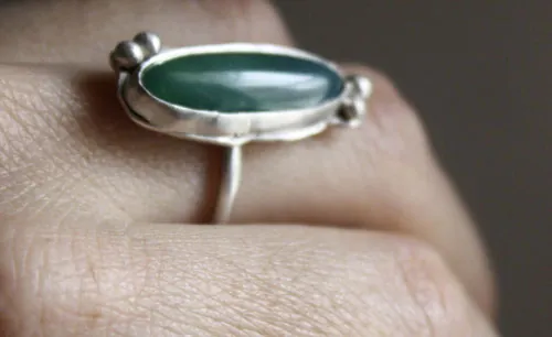 Zephyrine, sterling silver ring with a gemstone of your choice: onyx, Tiger’s Eye, howlite, red agate or green agate