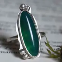 Zephyrine, sterling silver ring with a gemstone of your choice: onyx, Tiger’s Eye, howlite, red agate or green agate