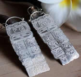 Maya Long Count, Mayan calendar earrings in sterling silver