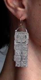 Maya Long Count, Mayan calendar earrings in sterling silver