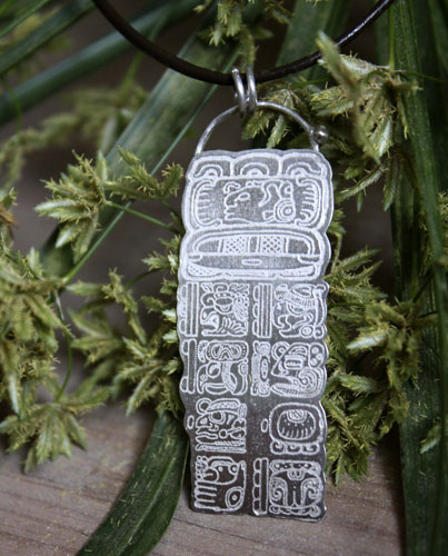 Maya Long Count, Mayan calendar pendant in sterling silver