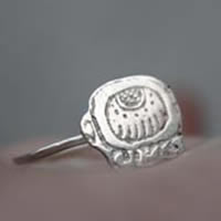 Tzolkin, Mayan calendar ring in sterling silver