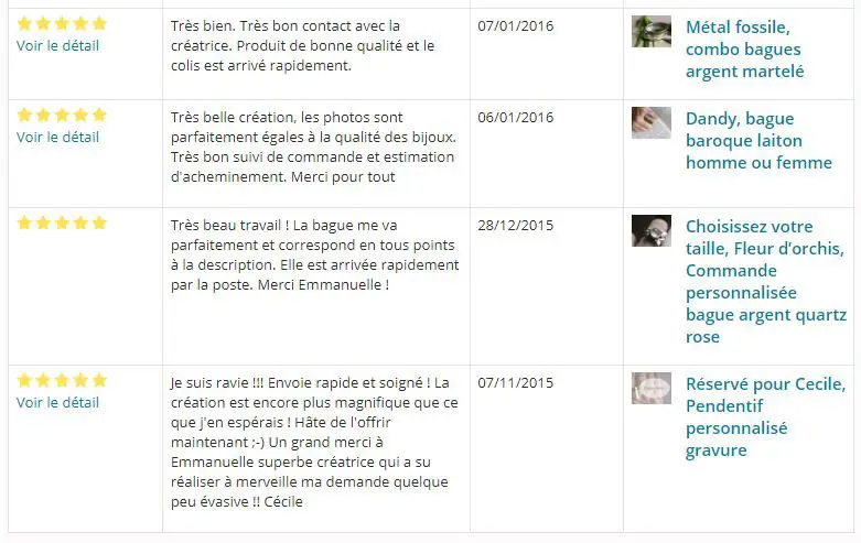 Customer reviews on Alittlemarket