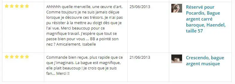 Reviews of Emmanuelle Guyon jewelry