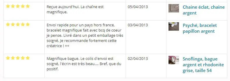 Customer Reviews of Emmanuelle Guyon jewelry