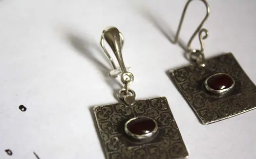 Artemisia, earrings with sterling silver non-pierced clips ears