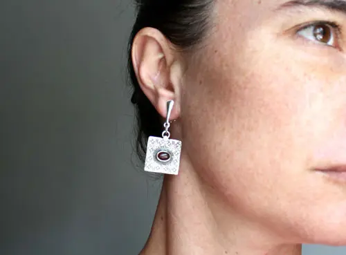 Artemisia, sterling silver earrings for non-pierced ears
