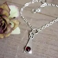 Triangle sterling silver bracelet with birthstone