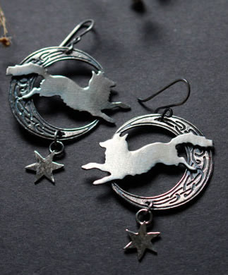 Moon fox earrings