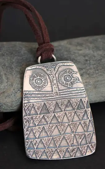 Neolithic owl necklace from spanish copper age, messenger of lunar and nocturnal knowledge for the Celts