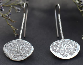 silver Dandelion earrings