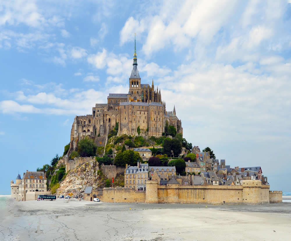 Mont Saint-Michel, a medieval monument in northern France