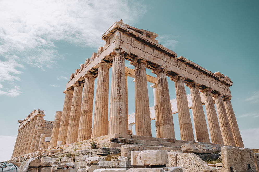 Ancient Greek temple in the Acropolis of Athens