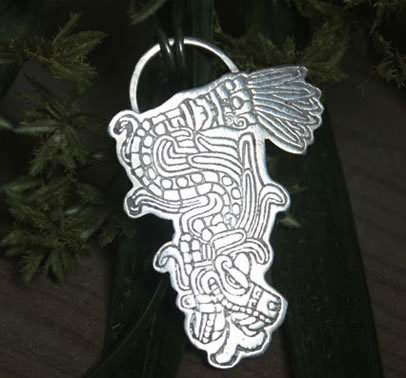 Feathered Serpent pendant, the god Quetzalcoatl of the Aztecs