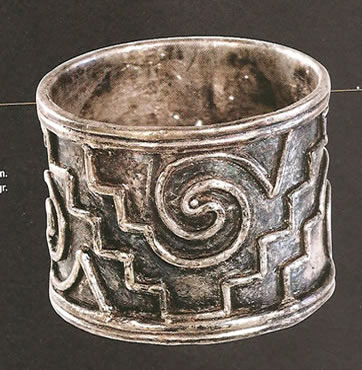 Silver ring from Monte Alban Tomb 7, Oaxaca, Mexico