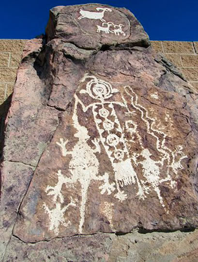 Native american petroglyph from Coso Range, california