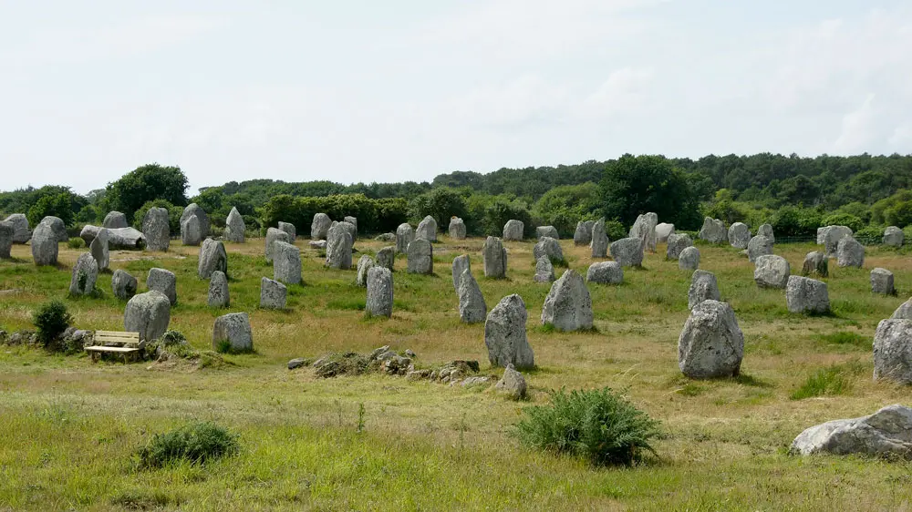 Alignment of menhirs of Carnac, France