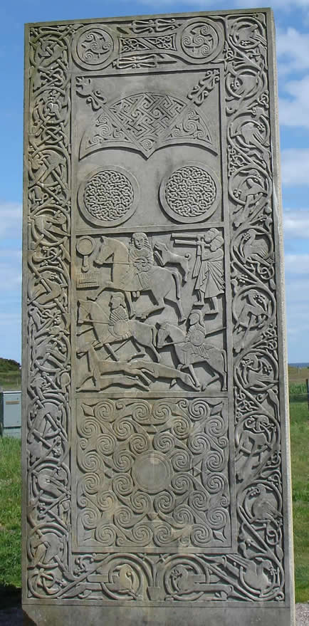 The hilton stele of Cadboll, stone carved by the Picts of Scotland