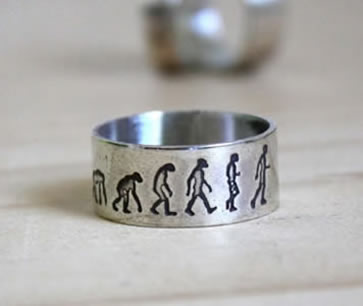 Darwin ring that shows the evolution of man